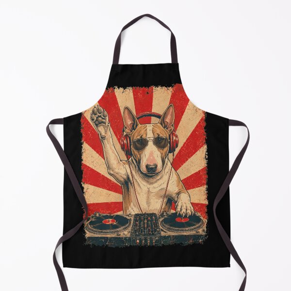 Item preview, Vintage DJ Bull Terrier With Headphones Art Dog Owner designed and sold by DoodleTortle.