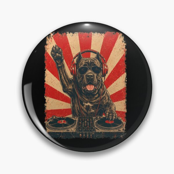 Item preview, Vintage DJ Cane Corso With Headphones Art Dog Owner designed and sold by DoodleTortle.