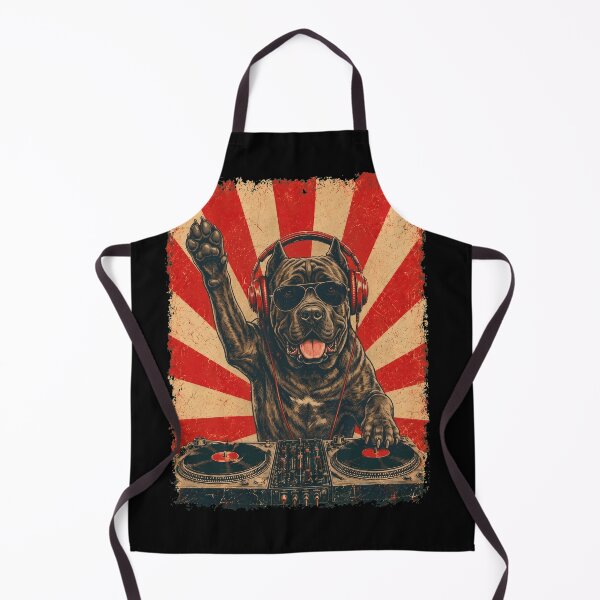 Item preview, Vintage DJ Cane Corso With Headphones Art Dog Owner designed and sold by DoodleTortle.