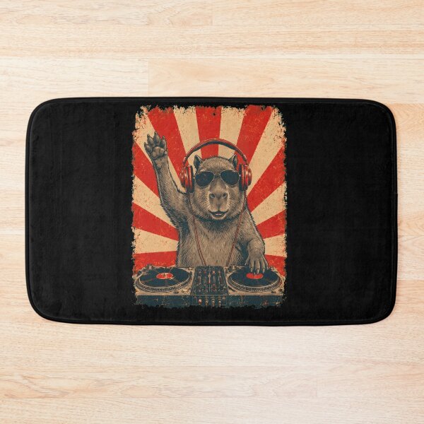 Item preview, Vintage DJ Capybara With Headphones Art Animal Lover designed and sold by DoodleTortle.