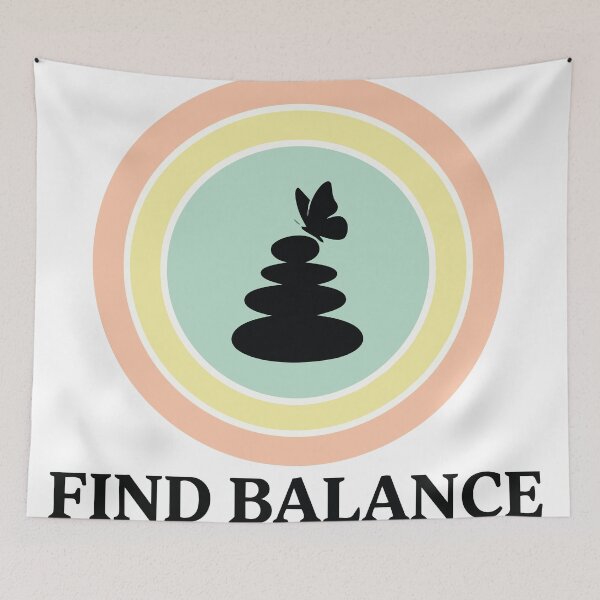 Item preview, Find Balance - Zen Stones & Butterfly Mindfulness Art designed and sold by ArcApparel2020.