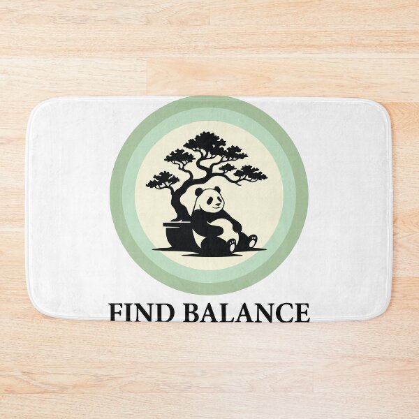 Item preview, Find Balance - Peaceful Panda & Bonsai Nature Silhouette designed and sold by ArcApparel2020.