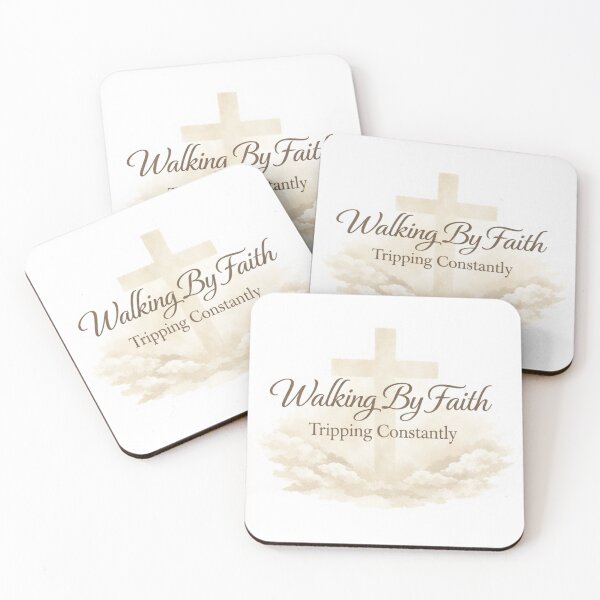 Item preview, Walking By Faith Tripping Constantly – Christian Faith Sticker with Cross designed and sold by MerchlyMike.