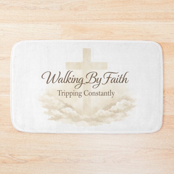 Item preview, Walking By Faith Tripping Constantly – Christian Faith Sticker with Cross designed and sold by MerchlyMike.