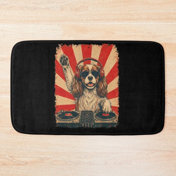 Item preview, Vintage DJ Cavalier King Charles Spaniel With Headphones Art Dog Owner designed and sold by DoodleTortle.