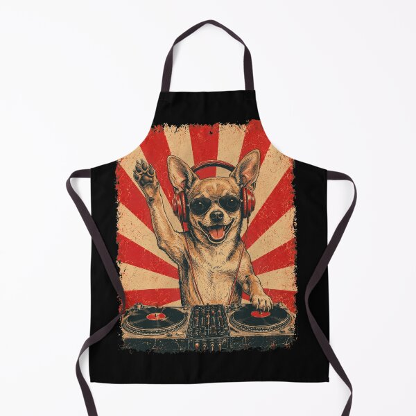 Item preview, Vintage DJ Chihuahua With Headphones Art Dog Owner designed and sold by DoodleTortle.