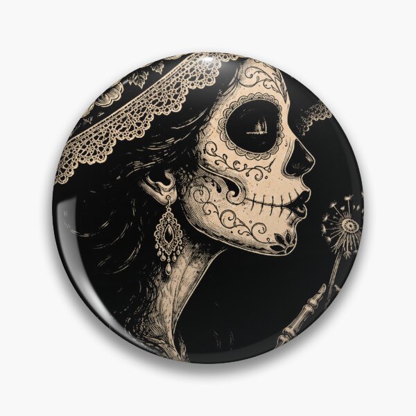 Item preview, la Catrina Blowing Wishes Dandelion designed and sold by Starry Night Creative Art.