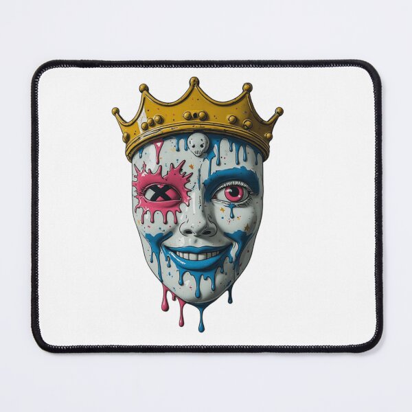 Item preview, Punk Pop Art Mask with Gold Crown | Dripping Graffiti designed and sold by Resolution Retro.