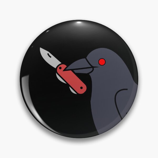 Item preview, Funny Crow with Knife Sticker – Edgy Meme Raven Graphic designed and sold by MADBULL7.