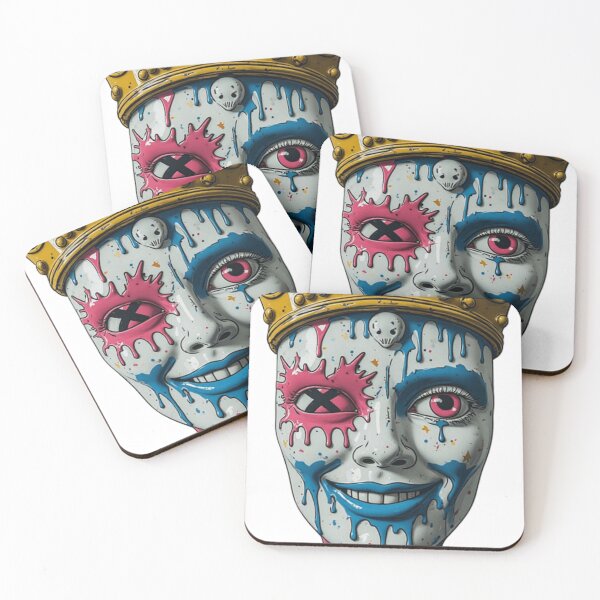 Item preview, Punk Pop Art Mask with Gold Crown | Dripping Graffiti designed and sold by Resolution Retro.