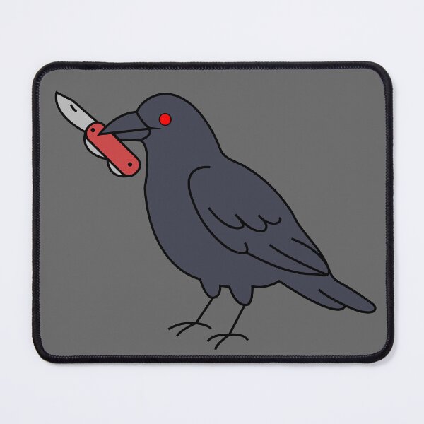 Item preview, Funny Crow with Knife Sticker – Edgy Meme Raven Graphic designed and sold by MADBULL7.