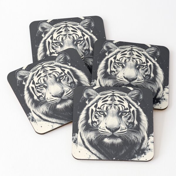 Item preview, Majestic White Tiger Ink Sketch Illustration designed and sold by Kavin786.