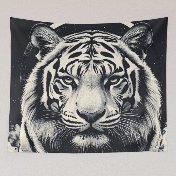 Item preview, Majestic White Tiger Ink Sketch Illustration designed and sold by Kavin786.