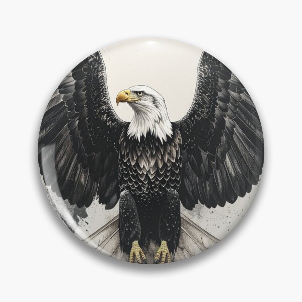 Item preview, Majestic Bald Eagle Wings Spread Illustration designed and sold by Kavin786.