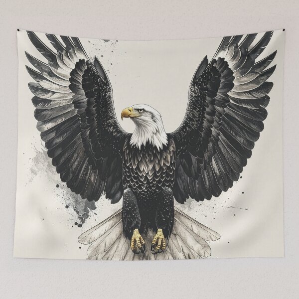 Item preview, Majestic Bald Eagle Wings Spread Illustration designed and sold by Kavin786.