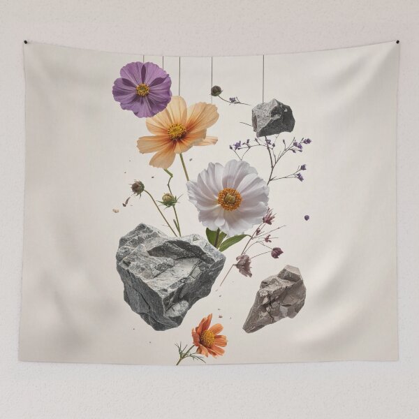 Item preview, Surreal Floating Wildflowers and Hanging Rocks Art designed and sold by Kavin786.