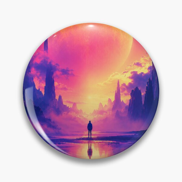 Item preview, Neon Moon Wanderer – Epic Sci Fi Fantasy Landscape designed and sold by DrizzyV.