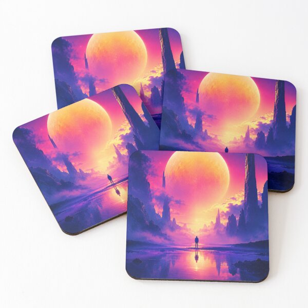 Item preview, Neon Moon Wanderer – Epic Sci Fi Fantasy Landscape designed and sold by DrizzyV.