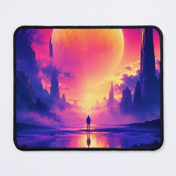 Item preview, Neon Moon Wanderer – Epic Sci Fi Fantasy Landscape designed and sold by DrizzyV.