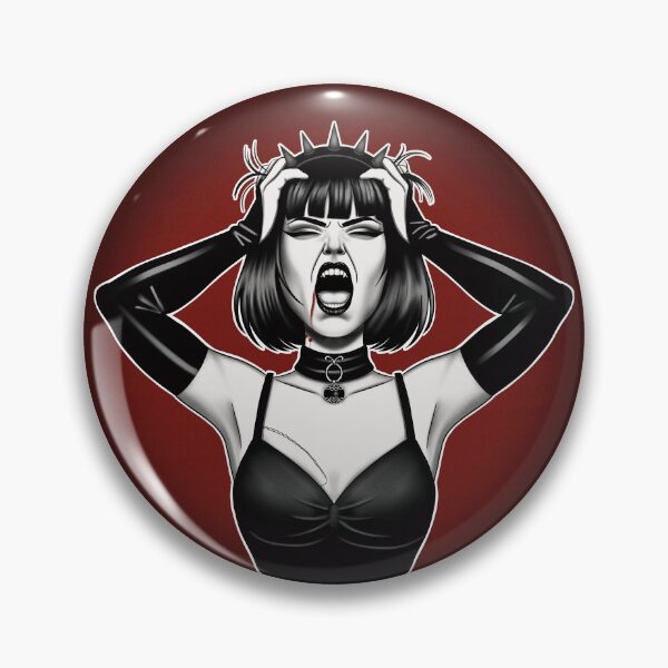 Item preview, Ossi and her dolls: Ossi Screaming - Screaming Gothic Vampire Girl - Red and Black Dark Art designed and sold by Ossidiana..