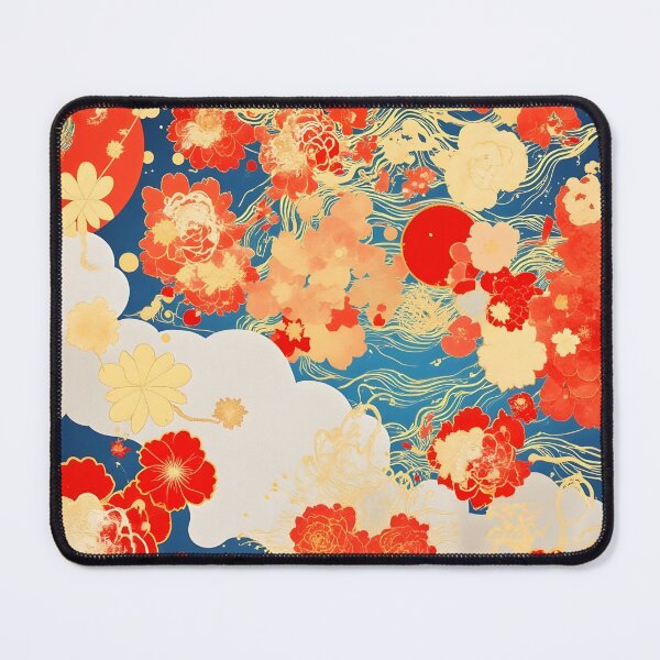 Item preview, Seamless pattern with colorful flowers Japanese fabric designs designed and sold by anydesign01.