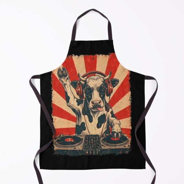 Item preview, Vintage DJ Cow With Headphones Art Animal Lover designed and sold by DoodleTortle.
