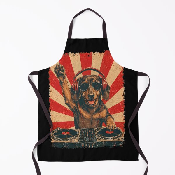 Item preview, Vintage DJ Dachshund With Headphones Art Dog Owner designed and sold by DoodleTortle.