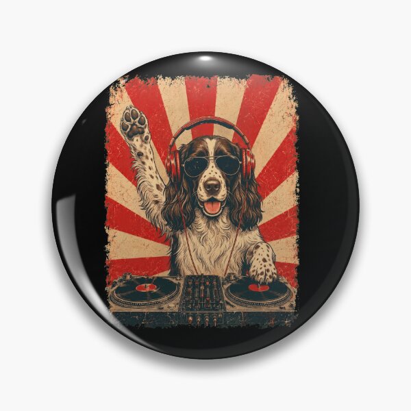 Item preview, Vintage DJ English Springer Spaniel With Headphones Art Dog Owner designed and sold by DoodleTortle.