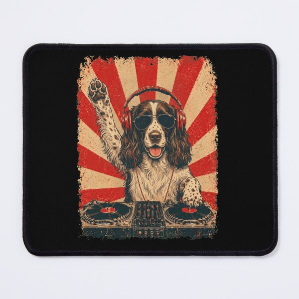 Item preview, Vintage DJ English Springer Spaniel With Headphones Art Dog Owner designed and sold by DoodleTortle.