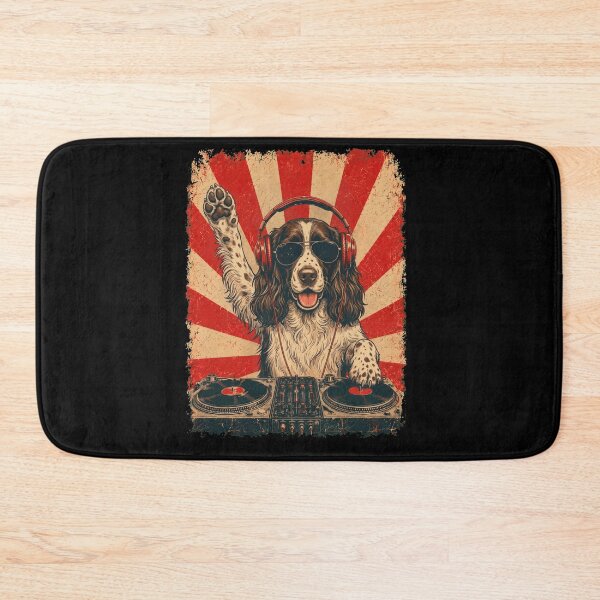 Item preview, Vintage DJ English Springer Spaniel With Headphones Art Dog Owner designed and sold by DoodleTortle.