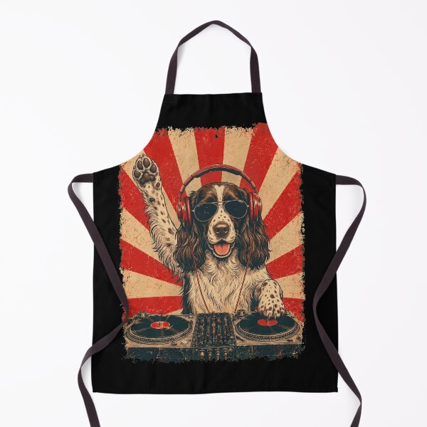 Item preview, Vintage DJ English Springer Spaniel With Headphones Art Dog Owner designed and sold by DoodleTortle.
