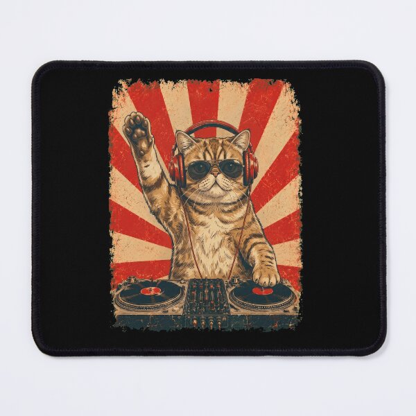 Item preview, Vintage DJ Exotic Shorthair With Headphones Art Cat Owner designed and sold by DoodleTortle.