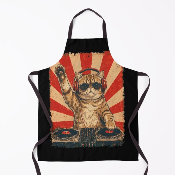 Item preview, Vintage DJ Exotic Shorthair With Headphones Art Cat Owner designed and sold by DoodleTortle.