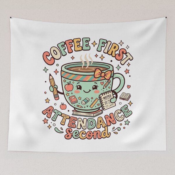 Item preview, Coffee First Attendance Second Teacher designed and sold by Black Signal.