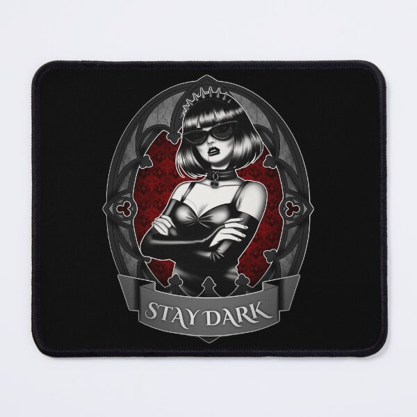 Item preview, Ossi and her Dolls: Stay Dark Gothic Art - Stay Dark Quote - Cool Gothic Vampire Girl designed and sold by Ossidiana..