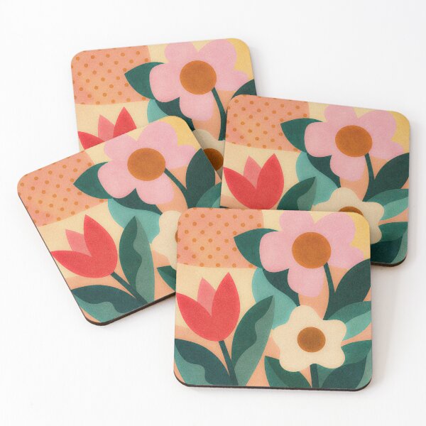Item preview, Warm shapes of daisy and tulip garden designed and sold by Studio Adelita.