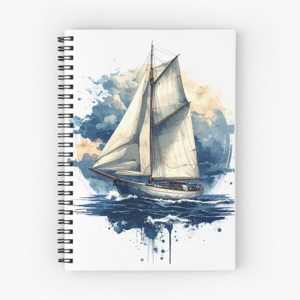 Item preview, Vintage Watercolor Sailboat Ocean Sunset Art designed and sold by Kavin786.