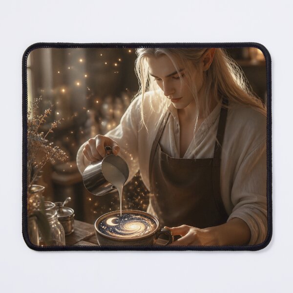 Item preview, The Elf Barista Who Poured Galaxies designed and sold by sigmaartstudio.