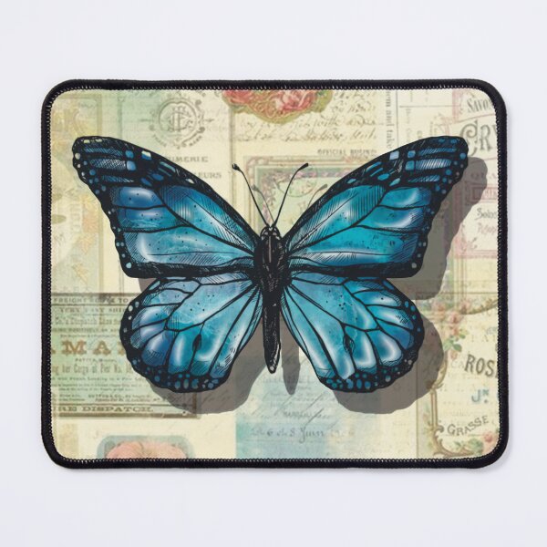 Item preview, Vintage Butterfly Illustration over Antique Book Page designed and sold by Becky-Poppins.