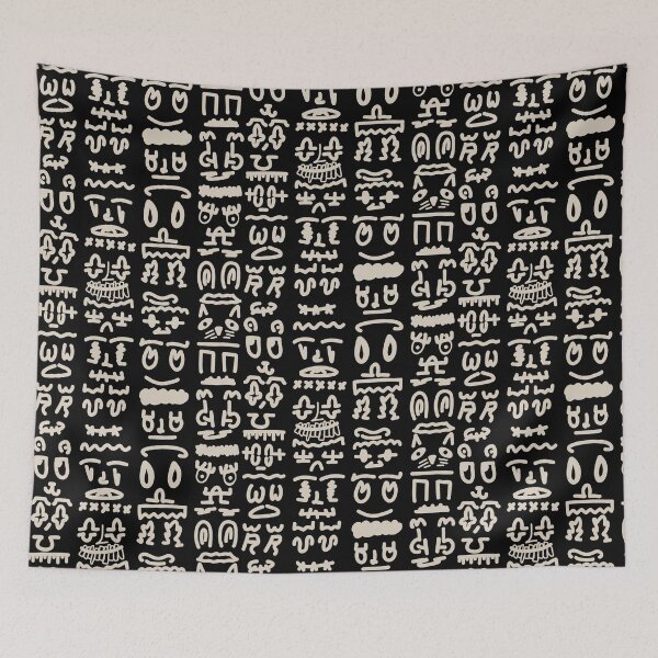 Item preview, Abstract Face Doodle Pattern – Minimal Urban Line Art designed and sold by felipemaldonadoart.