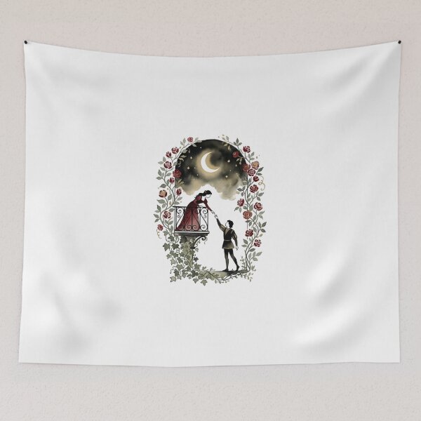 Item preview, Romeo and Juliet Watercolor Balcony Moon Design designed and sold by Fenay Designs.
