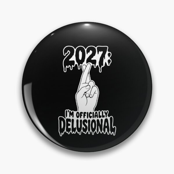 Item preview, White 2027: I'm Officially Delusional — Edgy Gothic New Year Art designed and sold by MalisoStickers.
