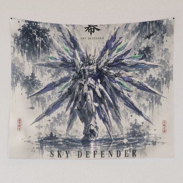 Item preview, Sky Defender Gundam Mecha | Celestial Winged Mobile Suit Anime Watercolor Art designed and sold by Dyan4.