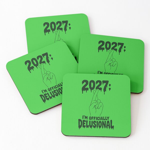 Item preview, Green 2027: I'm Officially Delusional — Edgy Gothic New Year Art designed and sold by MalisoStickers.