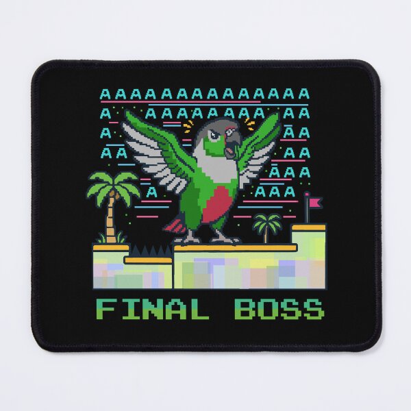 Item preview, Video Game Final Boss Screaming Green Cheeked Conure Pixel Nerd designed and sold by FandomizedRose.