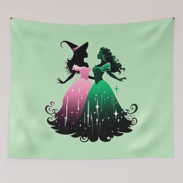 Aperçu de l'œuvre Elphaba et Glinda dans Wicked, la comédie musicale créée et vendue par NerdiPop.