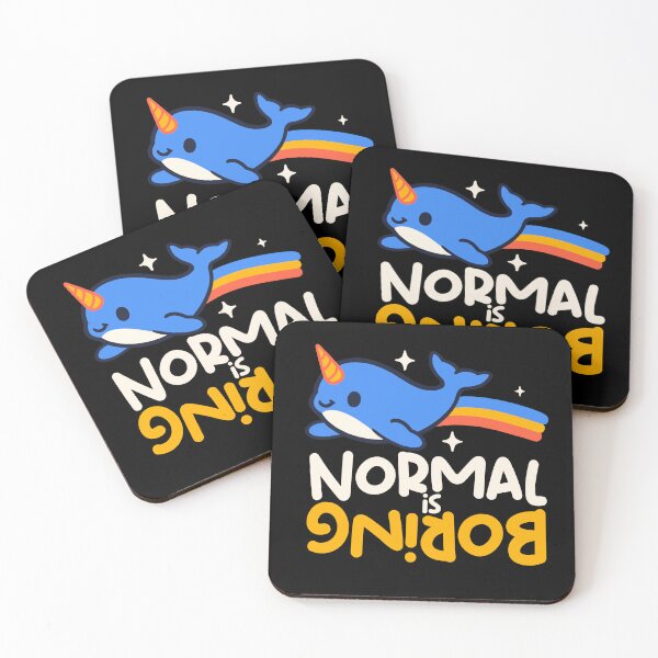 Item preview, Normal Is Boring - Cute Rainbow Narwhal Kawaii Aesthetic designed and sold by NemiMakeit.