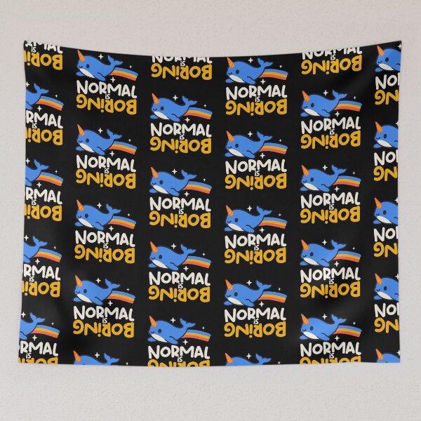 Item preview, Normal Is Boring - Cute Rainbow Narwhal Kawaii Aesthetic designed and sold by NemiMakeit.
