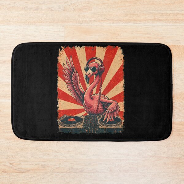 Item preview, Vintage DJ Flamingo With Headphones Art Animal Lover designed and sold by DoodleTortle.