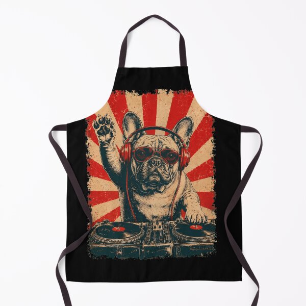 Item preview, Vintage DJ French Bulldog With Headphones Art Dog Owner designed and sold by DoodleTortle.